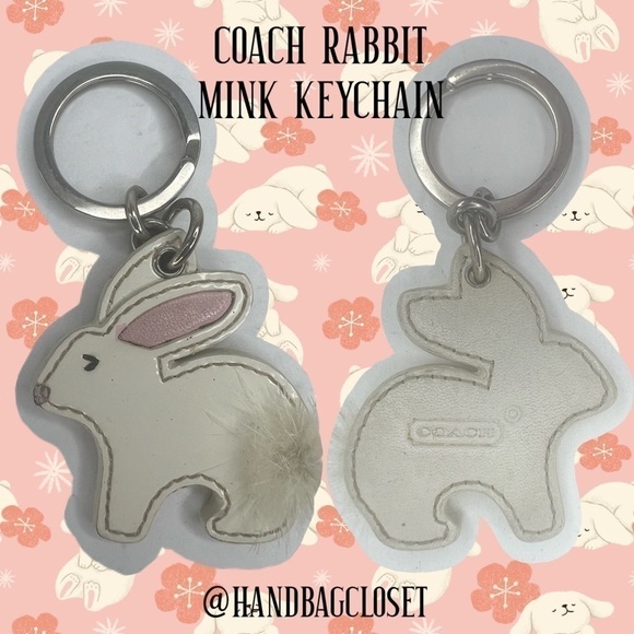 Coach Rabbit Mink Bunny Vintage Keychain Key Chain Fob - Picture 2 of 3